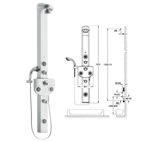 Immagine di Aquatower 3000 doppio angolo cromato grohe 27027000